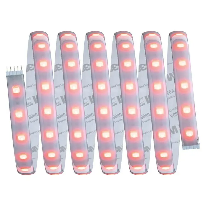 Paulmann MaxLED 500 LED-Band RGBW IP44 - Länge: 250 cm, Lichtfarbe: RGBW, 30 W, 1.100 lm - LED-Streifen mit roten Lichtern und Klebestreifen auf der Rückseite. Ideal für stimmungsvolle Beleuchtung.