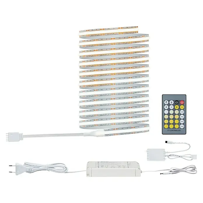 Paulmann MaxLED 500 Basis-Set Full-Line Tunable White - 300 cm, 15 W, Mehrfarbig, 1.800 lm - LED-Streifen-Set mit Fernbedienung und Netzteil für stimmungsvolle Beleuchtung.