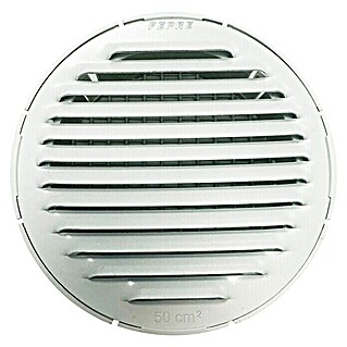 Rejilla de ventilación empotrable con mosquitera (150 mm, Blanco, Aluminio)