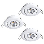 Eglo LED-Einbauleuchten-Set rund SALICETO MINI-PUCK 2 (4,2 W, Ø x H: 7,7 x 2,3 cm, Weiß, Warmweiß) | BAUHAUS