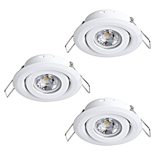 Eglo Led-inbouwspotset SALICETO MINI-PUCK 2 (4,2 W, Ø x h: 7,7 x 2,3 cm, Wit, Warm wit)