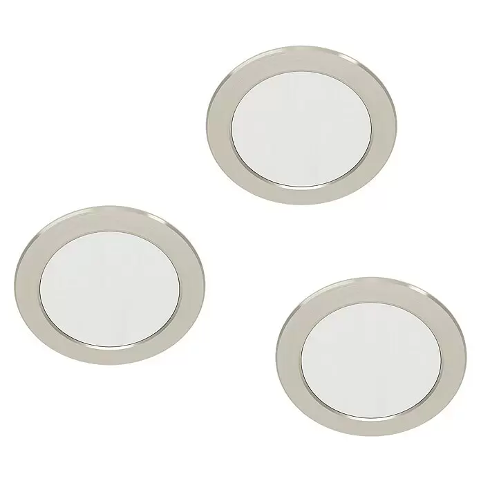 Eglo LED-Einbauleuchten-Set rund CALOGNE3 W, Ø x H: 8,6 x 4 cm, Nickel