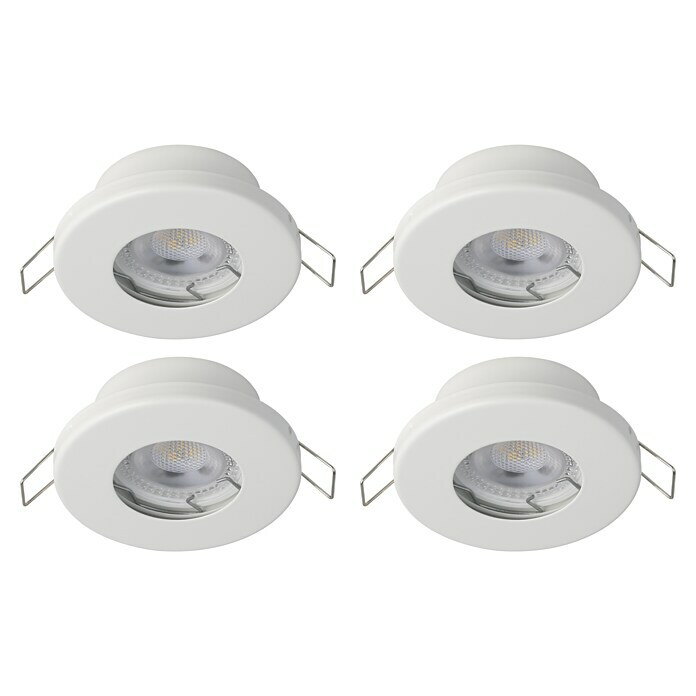 Eglo LED-Einbauleuchten-Set Weiß, rund Warmweiß) (5 | BAUHAUS Mazuby-LED W, 1
