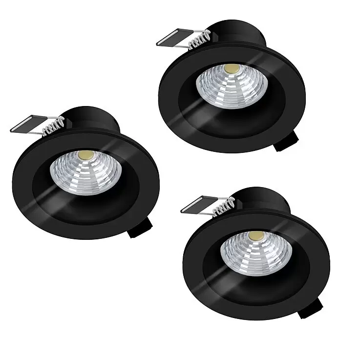 Eglo LED-Einbauleuchten-Set rund SALABATE18 W, Schwarz, Neutralweiß