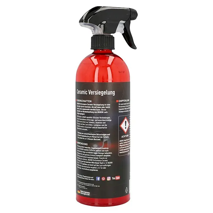 Nigrin Performance Versiegelung Ceramic - 750 ml - NIGRIN Performance Ceramic Versiegelung: Eine Emulsion für Lackschutz. Sie schützt vor Schmutz, Insekten und Umwelteinflüssen und sorgt für Glanz.
