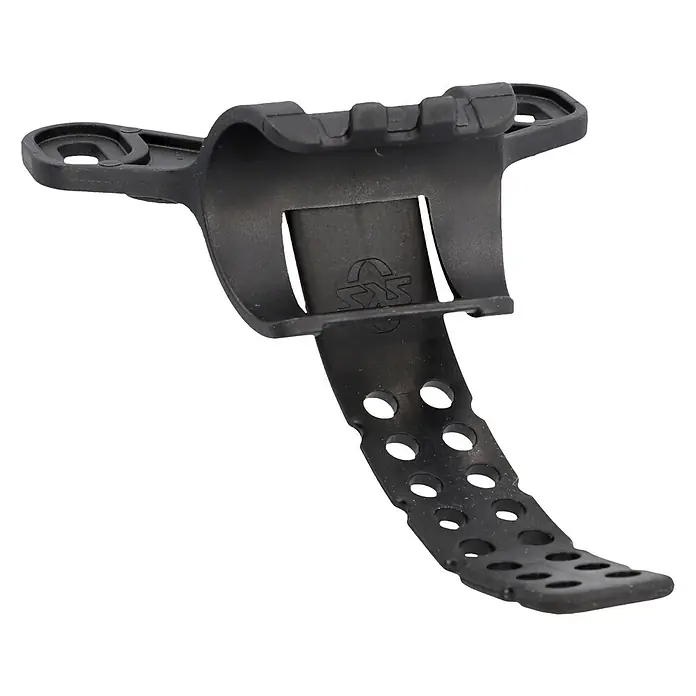 SKS Mini-Luftpumpe Infusion - Geeignet für: Ventile - Schwarze Fahrradhalterung mit verstellbarem Gurt für sicheren Halt. Ideal zur Befestigung am Fahrradrahmen.