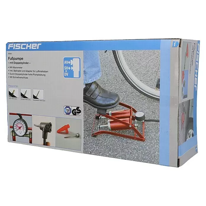 Fischer Fußpumpe Doppelzylinder DuokopfMax. Druck: 5 bar