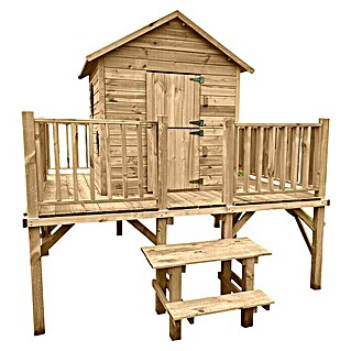 Spielhaus Mario (L x B x H: 227 x 286 x 232 cm, Holz, Natur)