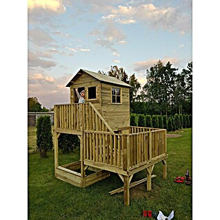 Spielhaus Tom (L x B x H: 226,5 x 176 x 272 cm, Holz, Natur)
