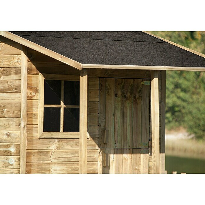 Spielhaus Mia (L x B x H: 190,5 x 143 x 159 cm, Holz, Natur) | BAUHAUS