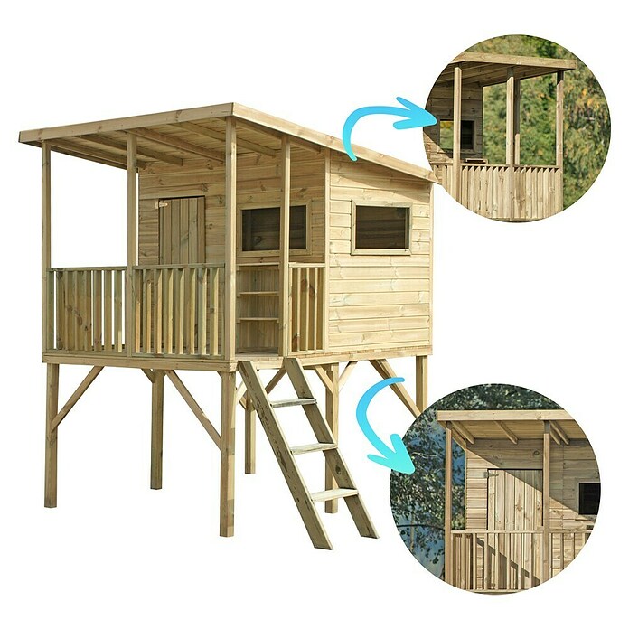 Spielhaus Robin (L x B x H: 220 x 175 x 272 cm, Holz, Natur) | BAUHAUS