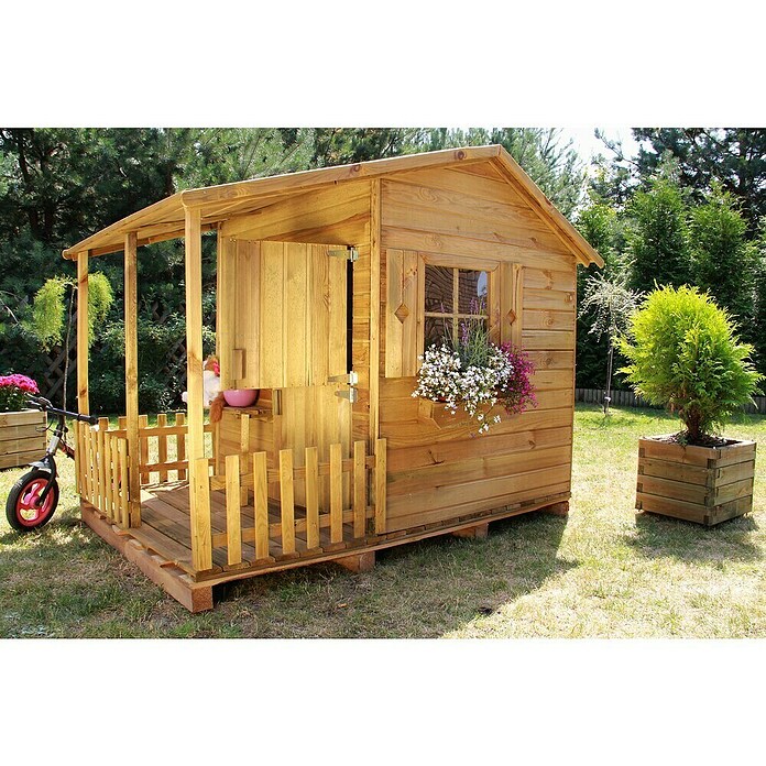 Spielhaus Mia (L x B x H: 190,5 x 143 x 159 cm, Holz, Natur) | BAUHAUS
