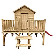 Spielhaus Mario mit Rutsche (L x B x H: 227 x 286 x 232 cm, Holz, Natur) | BAUHAUS