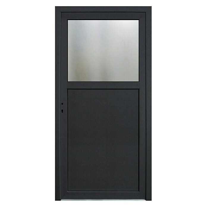 Nebeneingangstür ESG KF-02 (98 x 198 cm, DIN Anschlag: Links, Anthrazit/Weiß) | BAUHAUS