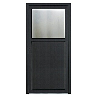 Nebeneingangstür ESG KF-02 (98 x 198 cm, DIN Anschlag: Links, Anthrazit/Weiß)