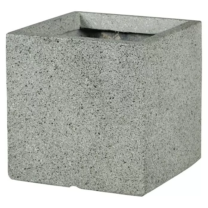Pflanzkübel eckig Minnesota - Außenmaß (L x B x H): 22,5 x 22,5 x 22,5 cm, Verbundwerkstoff, Hellgrau - Quadratischer grauer strukturierter Betonpflanzkübel für Pflanzen.