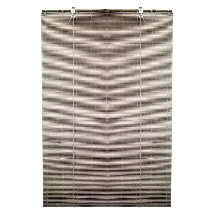 Estor enrollable Basic - An x Al: 100 x 180 cm, Chocolate - Estor enrollable con láminas de madera grises y accesorios para ventanas o puertas. La persiana ofrece privacidad y control de la luz.