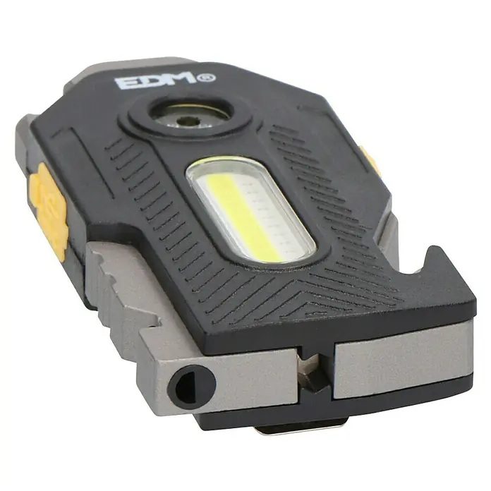 EDM Linterna de seguridad 6 en 1 - 2,1 x 3,9 x 9,2 cm, 40 lm - 180 lm, IP65 - En la imagen, llavero multifunción EDM, una herramienta versátil para el uso diario. Compacto, robusto y funcional.