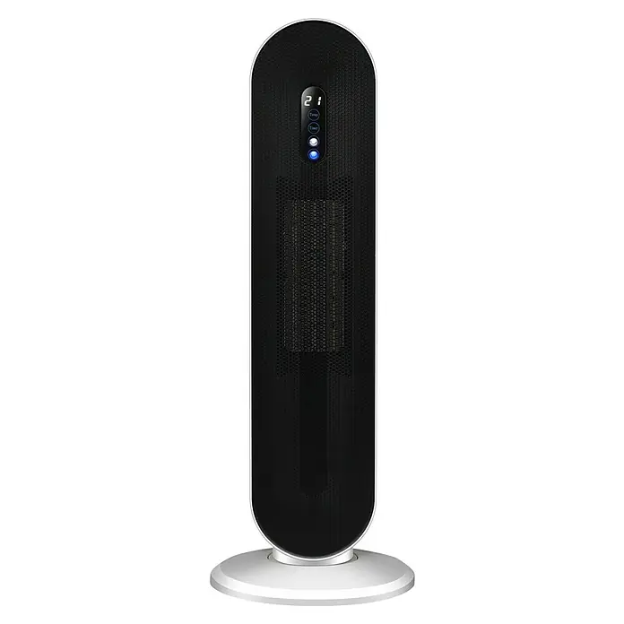 Purline Calefactor de aire digital HOTI T40 - 2.000 W, Negro - Este elegante ventilador de torre negro y plateado proporciona una brisa refrescante. Su diseño moderno se integra perfectamente en cualquier decoración.