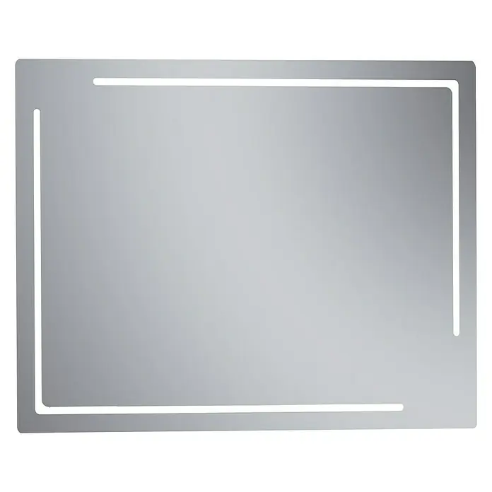 Camargue Espejo con luz Kamet - An x Al: 140 x 80 cm - Un espejo rectangular con iluminación LED integrada. La luz está dispuesta como un marco alrededor del espejo.