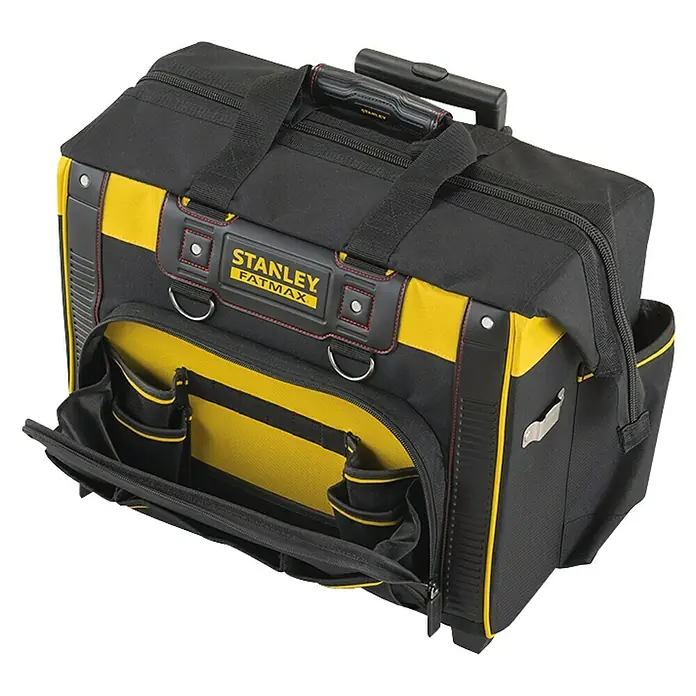 Stanley Bolsa para herramientas FMST1-80148 - No incluye herramientas - Un bolso de herramientas Stanley Fatmax negro y amarillo con múltiples compartimentos para facilitar el acceso a las herramientas.