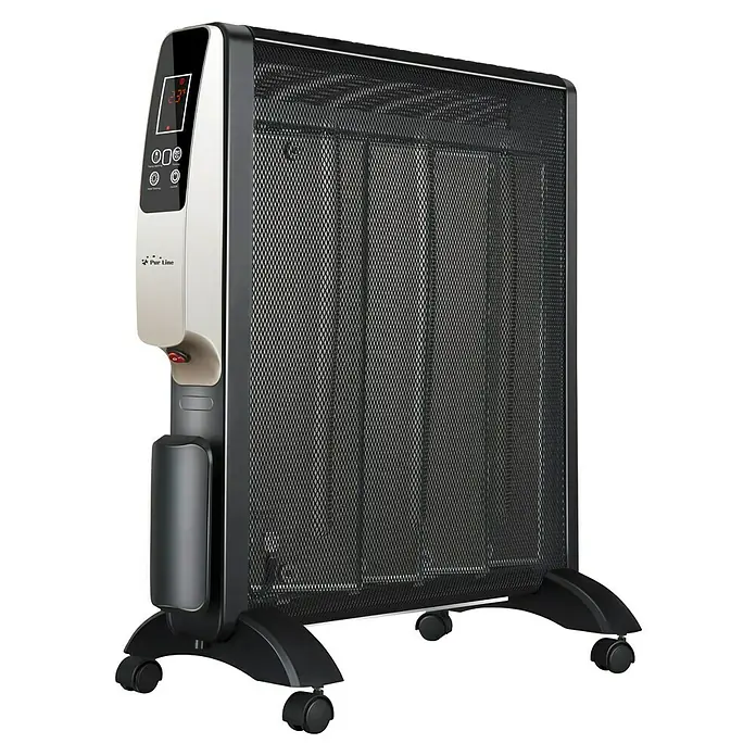 Purline Calefactor radiante de mica RMD 2000 - 2.000 W, 13 x 56 x 67 cm - Este radiador Pur Line garantiza un calor agradable. El dispositivo tiene una pantalla, controles y rodillos para facilitar el transporte.