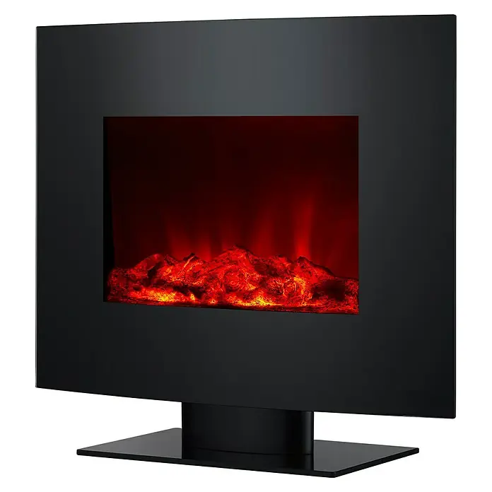 Purline Chimenea eléctrica CHE-340 - Negro, 2.000 W - Elegante chimenea eléctrica con llamas realistas, creando un ambiente acogedor en cualquier habitación.