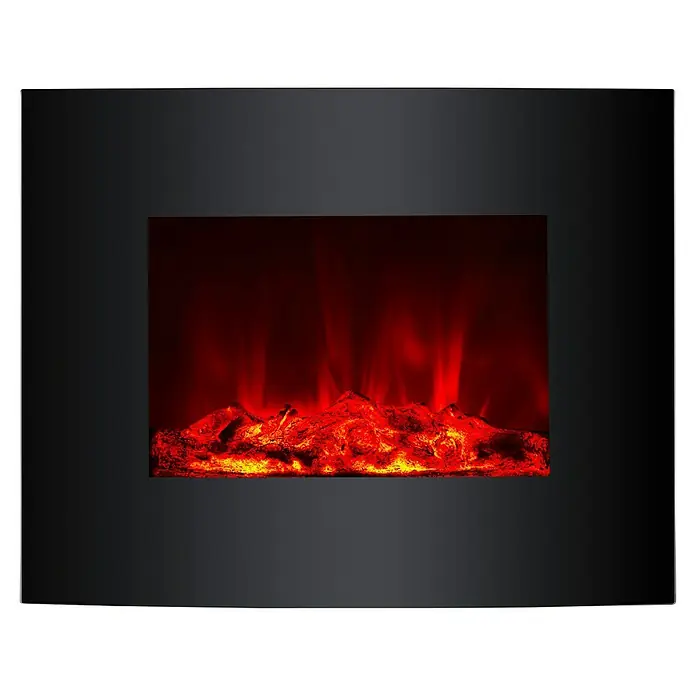 Purline Chimenea eléctrica CHE-340 - Negro, 2.000 W - Elegante diseño de chimenea eléctrica con llamas realistas, aportando calidez y ambiente a cualquier habitación. Ideal para noches acogedoras.