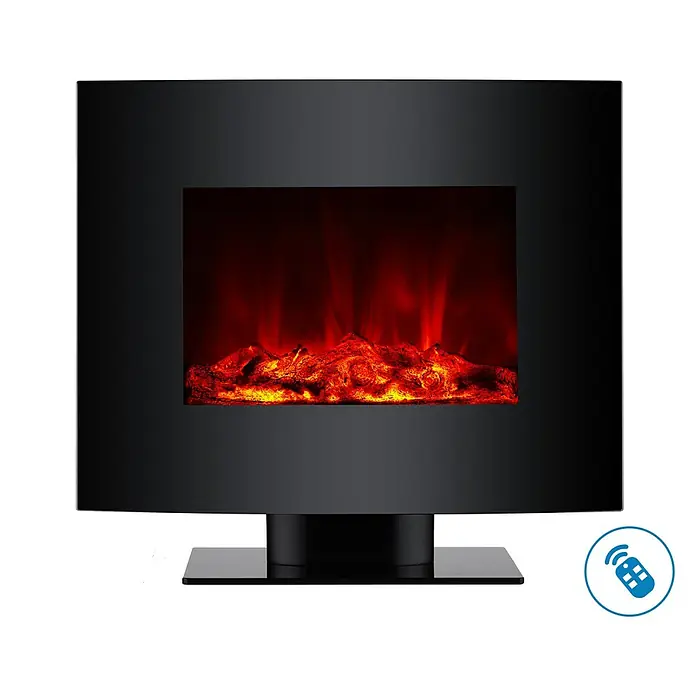 Purline Chimenea eléctrica CHE-340 - Negro, 2.000 W - Elegante chimenea eléctrica con llamas realistas y control remoto, añadiendo calidez y ambiente acogedor a tu espacio vital.