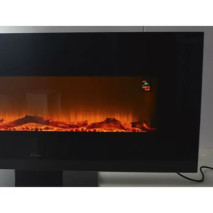 Purline Chimenea eléctrica CHE-515 - Negro, 1.600 W, 13 x 128 x 25 cm - Toma de una moderna chimenea eléctrica Purline, que ofrece calor y ambiente a cualquier habitación.