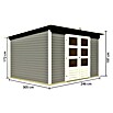 Karibu Gartenhaus Stockach (L x B: 246 x 305 cm, Wandstärke: 19 mm, Pultdach, Terragrau)