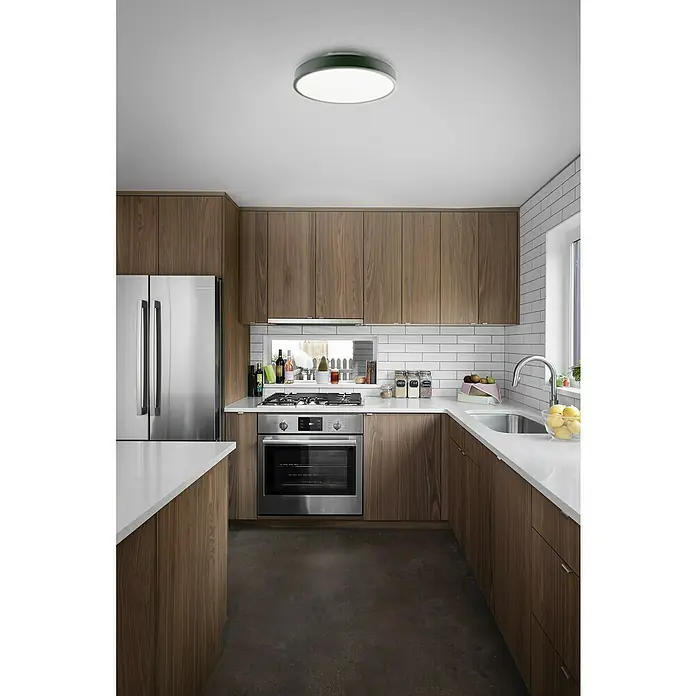 Garza Plafón LED redondo Road - 24 W, 29,5 cm, Negro, Blanco frío - Lámpara de techo de cocina brillante con un diseño redondo, que aporta un toque moderno a la habitación. La iluminación ideal para cocinas contemporáneas.