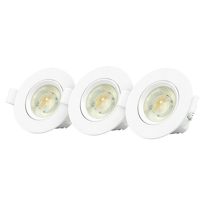 Garza Set de focos empotrables LED (7 W, Blanco, 3 ud., Blanco cálido) | BAUHAUS