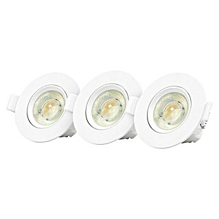 Garza Set de focos empotrables LED (7 W, Blanco, 3 ud., Blanco cálido)