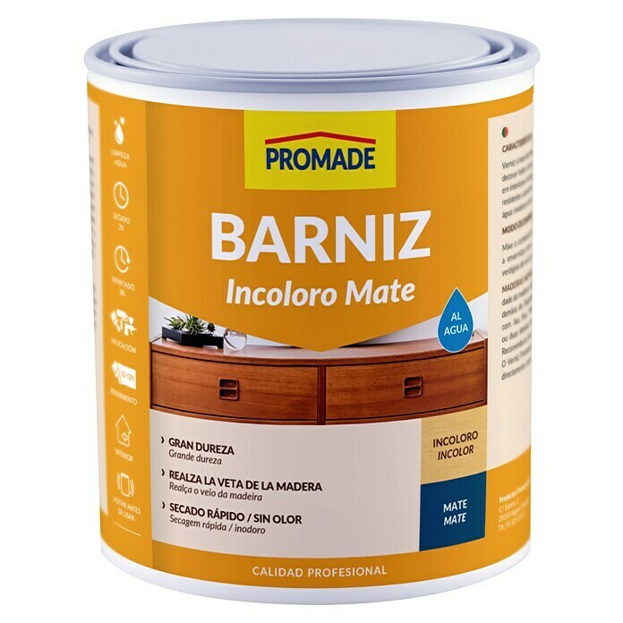 Promade Barniz para madera Tinte al Agua (Incoloro, 750 ml, Mate) | BAUHAUS