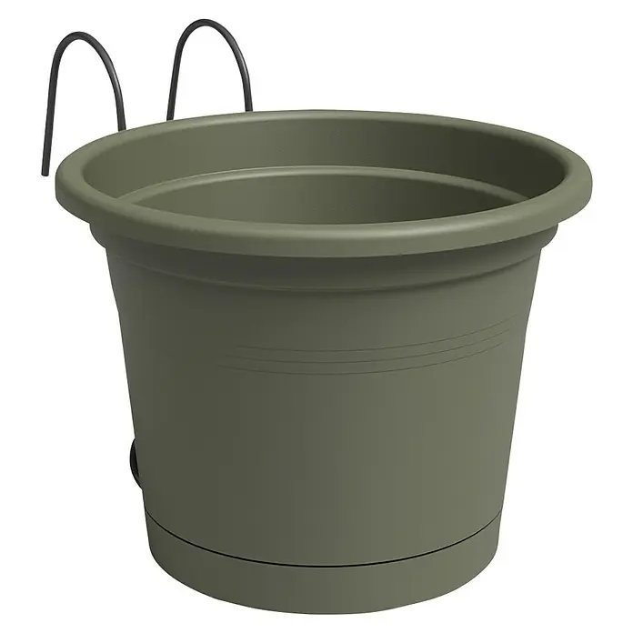 Capri Vaso Per Piante Rotondo In Polipropilene 30x30 Cm – Design Elegante, Resistente Ai Raggi UV, Colore Tortora, Capacità 10 Litri