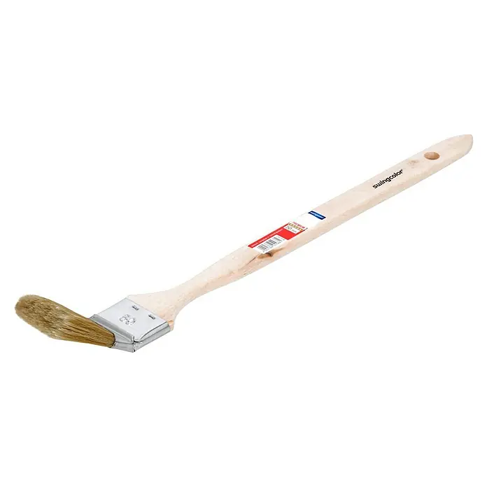 swingcolor Premium Heizkörperpinsel - Breite Borsten: 50 mm, Kunststoffborsten, Naturholz - Winkelpinsel mit Holzgriff, ideal für präzise Farbaufträge an schwer zugänglichen Stellen. Perfekt für Detailarbeiten und Ecken.