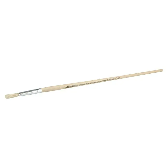 swingcolor Komfort Strichzieher Rund - Größe Pinsel: 10, Chinaborsten, Holz - Ein Pinsel mit hellem Holzgriff und silberner Zwinge mit weichen Borsten, ideal für feine Kunstwerke und detailreiche Malerei.