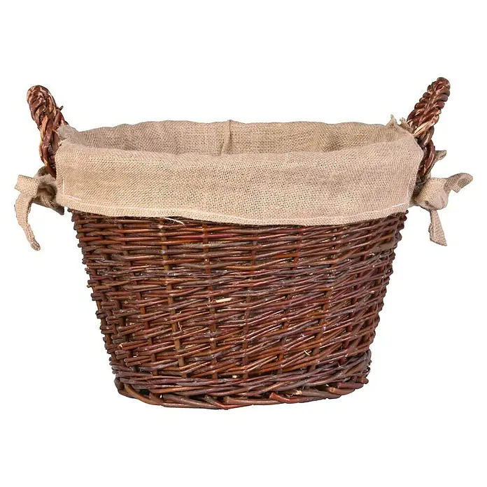 Firefix Weidenkorb - 37 x 45 x 49 cm, Braun - Brauner Weidenkorb mit Stoffeinsatz und Griffen. Der Korb ist handgefertigt und vielseitig einsetzbar. Ein dekoratives und praktisches Wohnaccessoire.