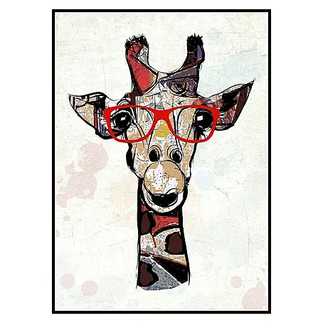 Lienzo Jirafa Gafas