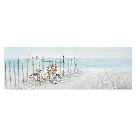 Cuadro pintado a mano Playa Bici