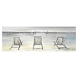 Cuadro pintado a mano Playa Hamaca (Playa Hamaca, An x Al: 120 x 40 cm)