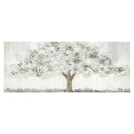 Cuadro pintado a mano Árbol Blanco