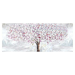 Cuadro pintado a mano Árbol Rosado (Árbol Rosado, An x Al: 150 x 60 cm)