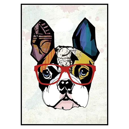Lienzo Bulldog Gafas