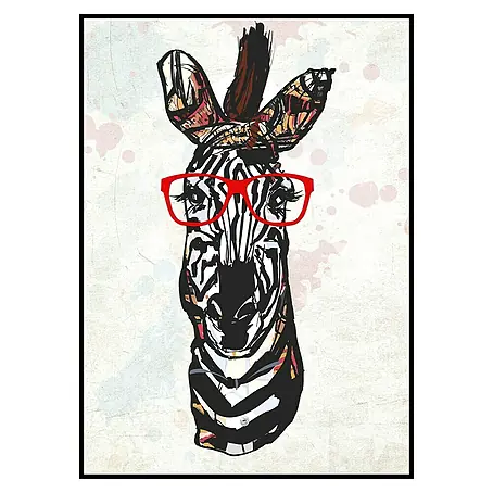 Lienzo Cebra con gafas