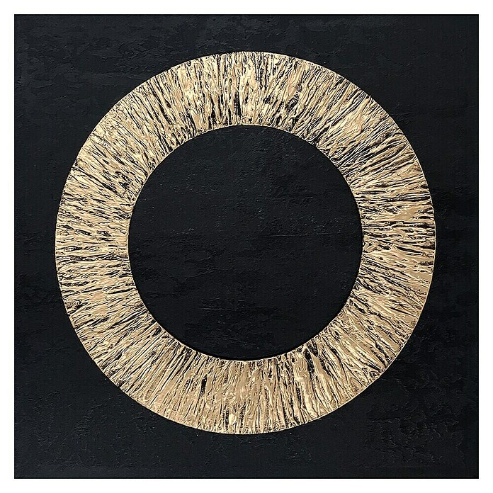 Cuadro de madera láser Aro fondo negro (Aro fondo negro, An x Al: 40 x 40 cm) | BAUHAUS