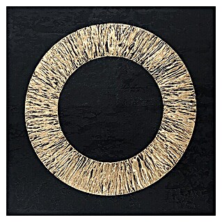 Cuadro de madera láser Aro fondo negro (Aro fondo negro, An x Al: 40 x 40 cm)
