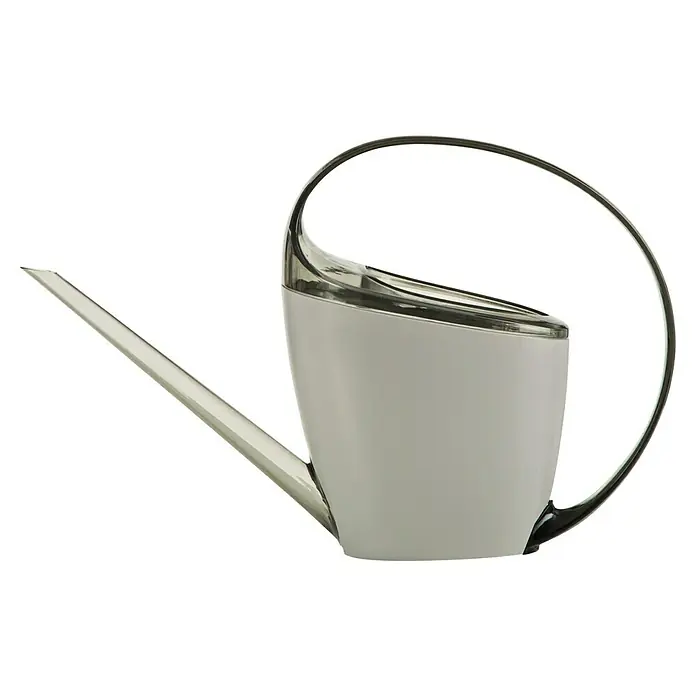 Scheurich Gießkanne Loop - Grey, 1,4 l - Elegante Gießkanne in Weiß mit chromfarbenem Auslauf und Griff. Praktisches Design für Zimmer- und Gartenpflanzen, vereint Stil und Funktionalität.