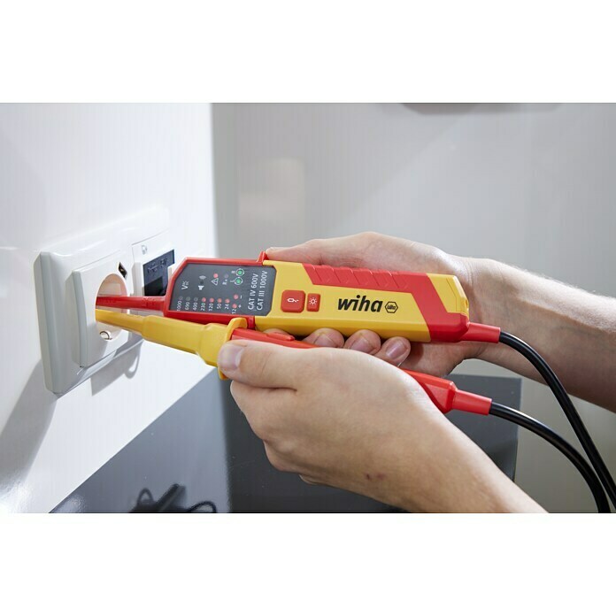 Wiha Ispitivač napona i ispitivač kontinuiteta 45216  (Mjerno područje izmjenične struje: 12 V - 1.000 V, Mjerno područje istosmjernog napona: 12 V - 1.500 V) | BAUHAUS